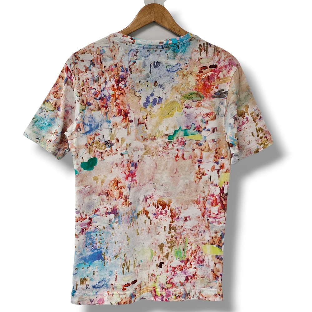 Robert Graham T-Shirt XS Mens Beach Graphic Print Watercolor Artsy Cruise Resort - Picture 2 of 11